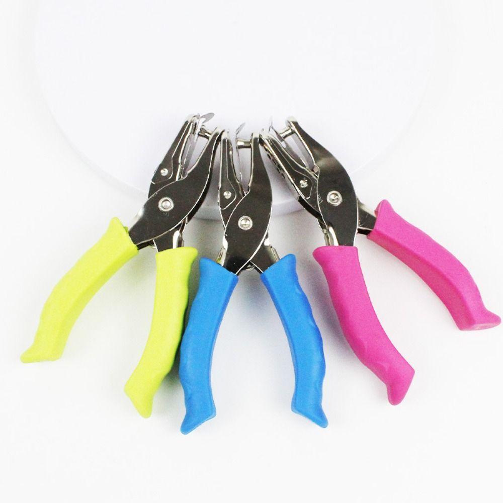 2Pcs 3/6mm Single Hole Punching Machine Creative Rubber Handle Handheld Hole Punch 3 Color Available Non-slip Punch Plier