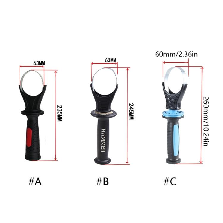 Пластиковая боковая ручка для дрели, сменный элемент, диапазон зажима 60-65 мм, для угловой шлифмашины