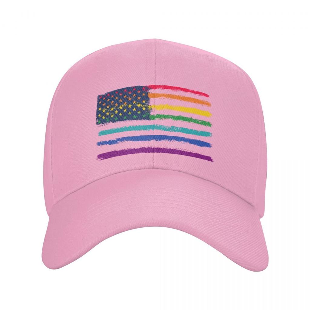 LGBT Gay Pride Rainbow American Flag Baseball Cap Sun Protection Unisex Women's Adjustable Dad Hat Spring Snapback Caps