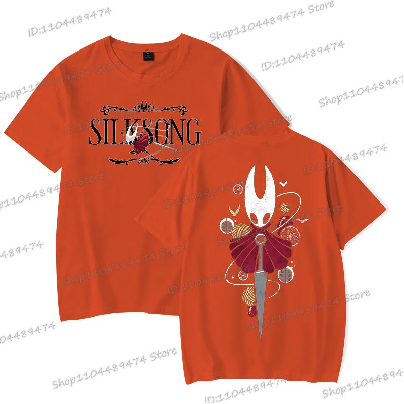 Hollow Knight Silksong Смешные Игровые Футболки Мужские Женские С Круглым Вырезом С Коротким Рукавом Y2K Топы Мультяшный Стиль Hollow Knight Унисекс Футболка