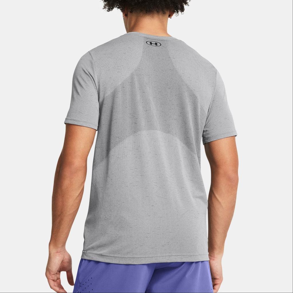Under Armour Logo Print Round Neck Seamless Short Sleeve T-Shirt Men T-Shirt Light-Gray 1382801-011