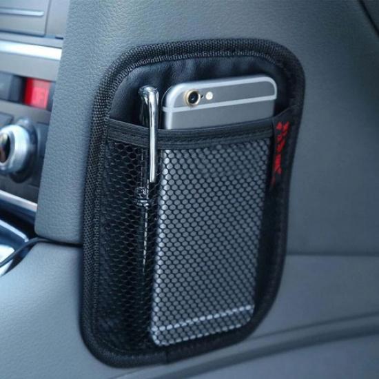 Car Storage Net Bag Leather Pocket Multi-use Seat Organizer Phone Hanging Bags