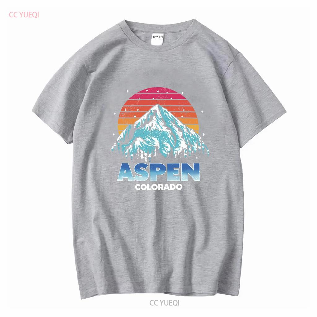 Aspen T Shirt Ski Colorado Sweater Winter Bachelorette Apres Trip Crewneck ResorT long or short sleeves vintage Washed