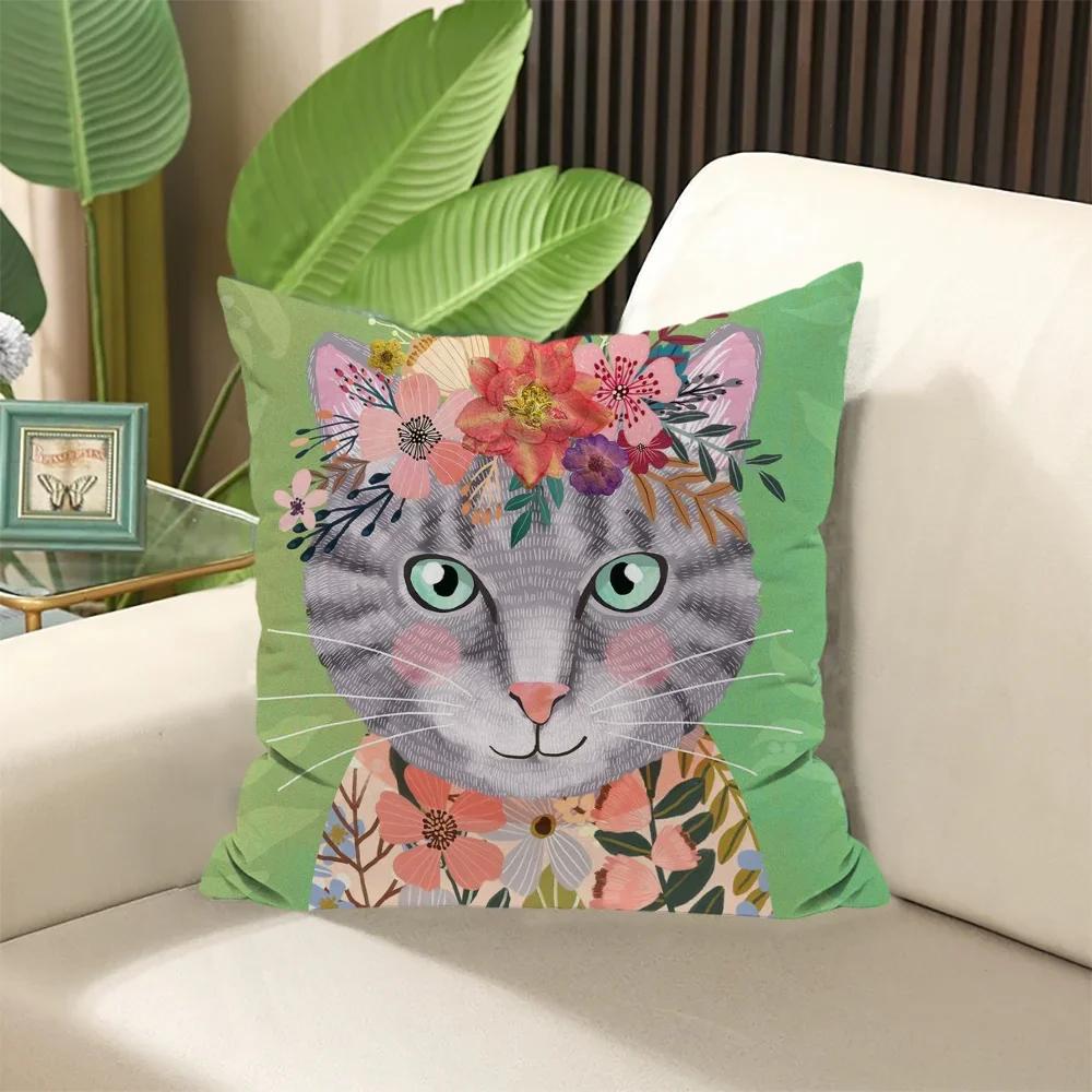 Подушка с животными и цветами  ×  Наволочки для набивных подушек Декоративные подушки для дивана Элегантные чехлы для комнаты Сон