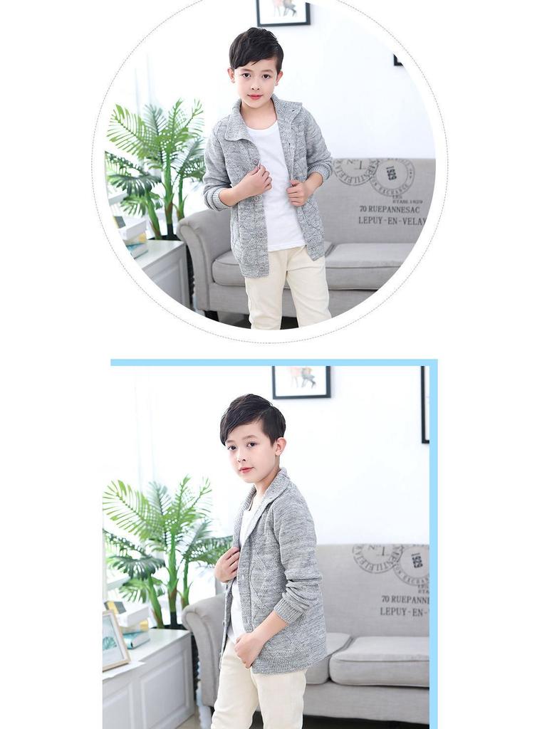 Детский вязаный кардиган с высоким воротником - Теплый и уютный для осени/зимы (Возраст 2-11 лет)