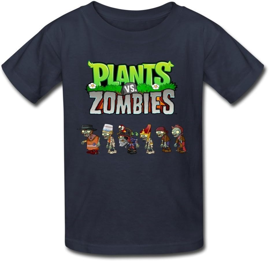 Детские винтажные футболки Plants Vs Zombies Размер L Темно-синие от Mjensen