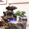 Водный фонтан Фэн-шуй: Китайский рокарий с мостиком и каменным ландшафтом для гостиной или прихожей