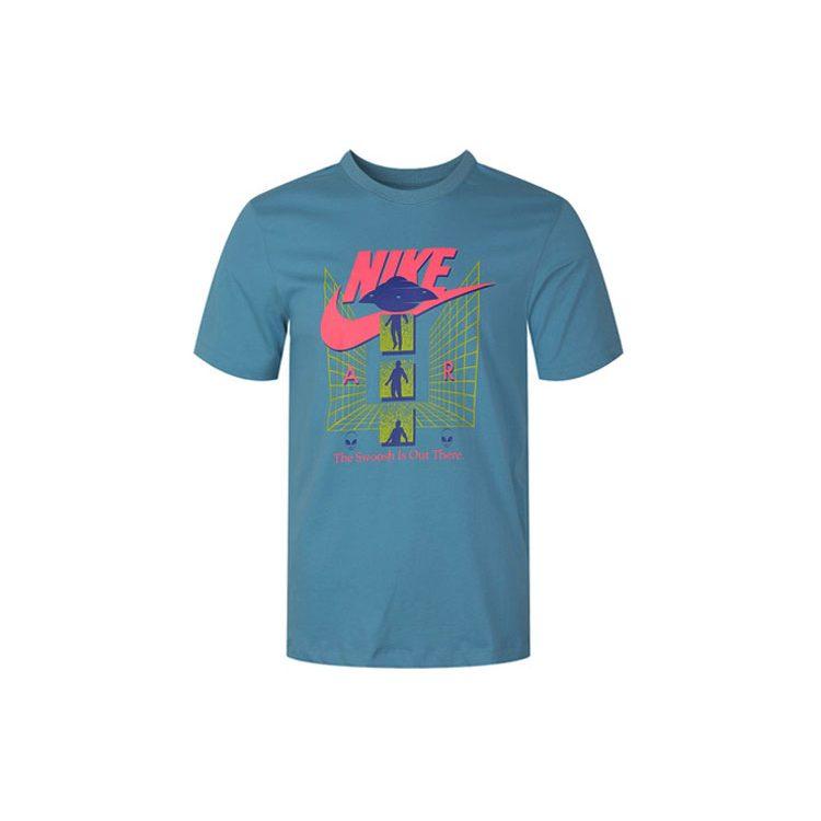 Nike T Shirts Men's Blue Crew Neck Moderate Straight Fit CU6949-424