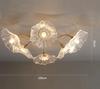 Modern Minimalist Lotus Chandelier Nordic Glass LED Chandelier Bedroom Interior Home Decoration Luxurious Living Room Lighting