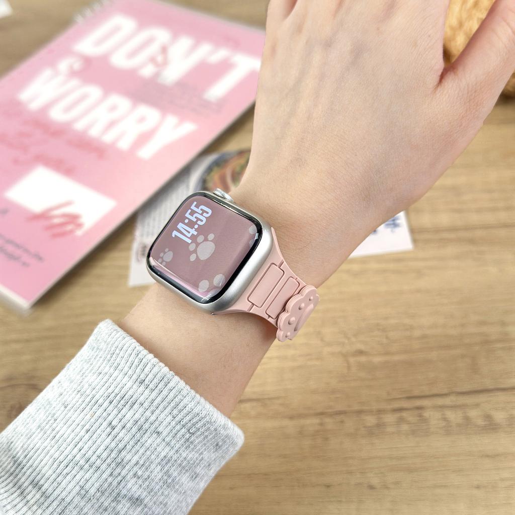 Magnetic Silicone Small claws Strap for Apple watch Bands Ultra 3 49mm 38mm 46mm 45mm 40mm 42mm 41mm correa Bracelet iWatch 11 10 SE 9 8 7 6