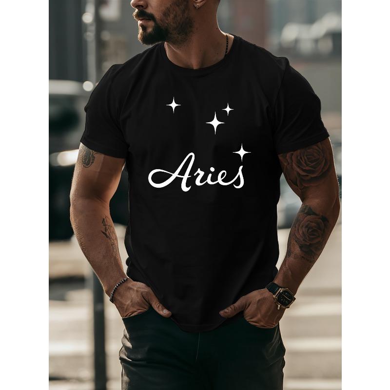 Европейский размер Мужские летние футболки с коротким рукавом Aries, Модные и трендовые мужские лонгсливы с принтом, Весенние и летние топы с круглым вырезом