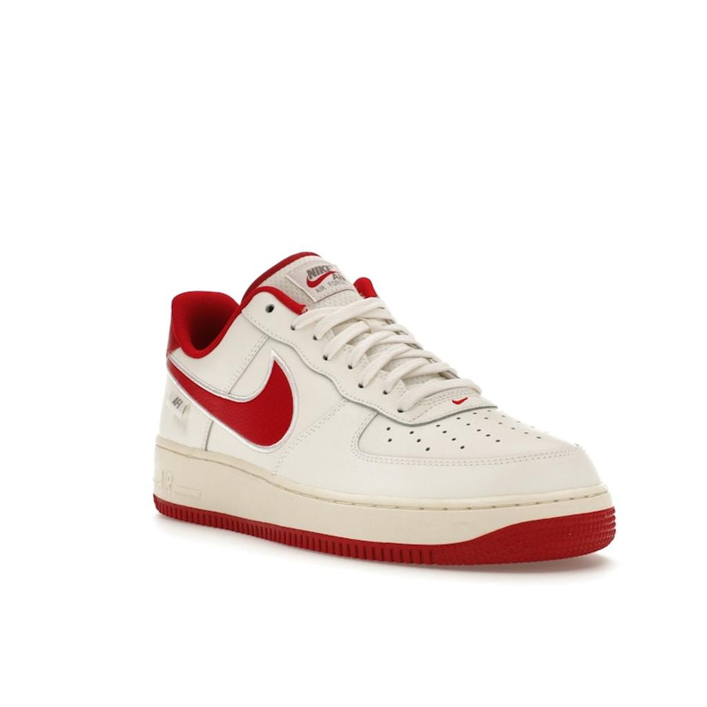 Nike Air Force 1 07 Sail Gym Red Embroidered Swoosh Unisex Sneakers Cream Coconut-Milk Flat-Pewter FV0392-101