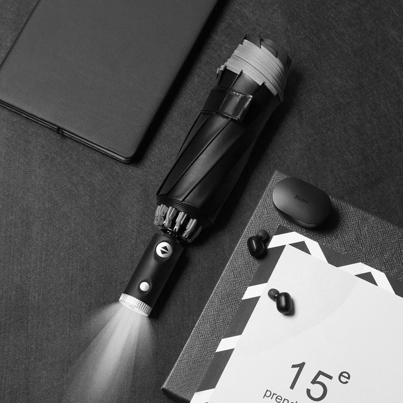 Tri-fold Automatic Car Reverse Umbrella LED Light Umbrella Umbrella Umbrella Fixed