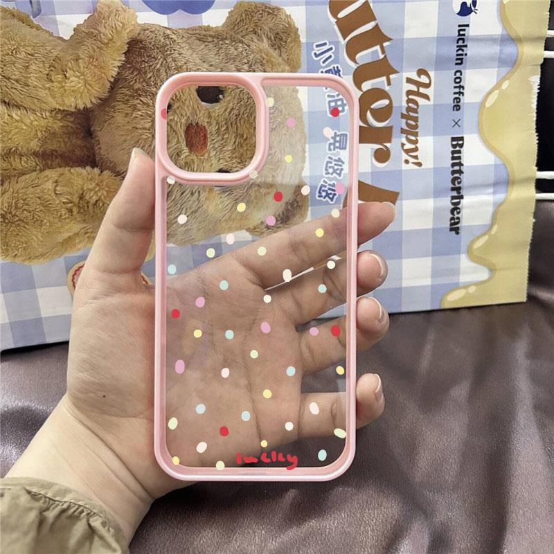Милый корейский Ins Цветной чехол в горошек для мобильного телефона для IPhone 11 12 14 15 16 Pro Сладкий крутой чехол для IPhone 13 Pro Max Fundas