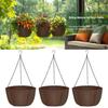 3 шт. подвесных кашпо для улицы, тканевые цветочные корзины с металлическими цепями, дышащие подвесные горшки для орхидей, папоротников, балкона, крыльца, декор
