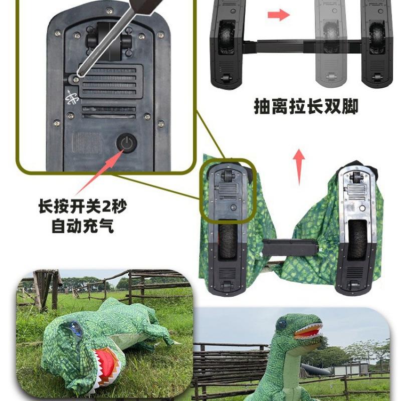 Electric Inflatable Remote Control Big Dinosaur Simulation Outdoor Spoof Funny Toy Children'S Halloween Trick Gift