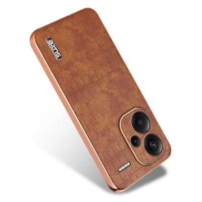 Для Xiaomi Redmi Note 13 Pro+ 5G Гальванизированный чехол Текстурированный PU+TPU Чехол для телефона