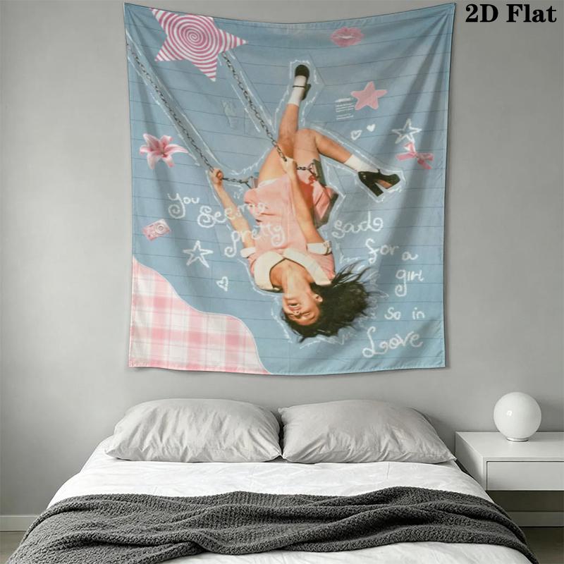 Olivia Isabel Rodrigo Wall Tapestry Aesthetic Wall Hanging Printed Fabric Blanket Decorative Tapestries for Bedroom Living Room Home Decor