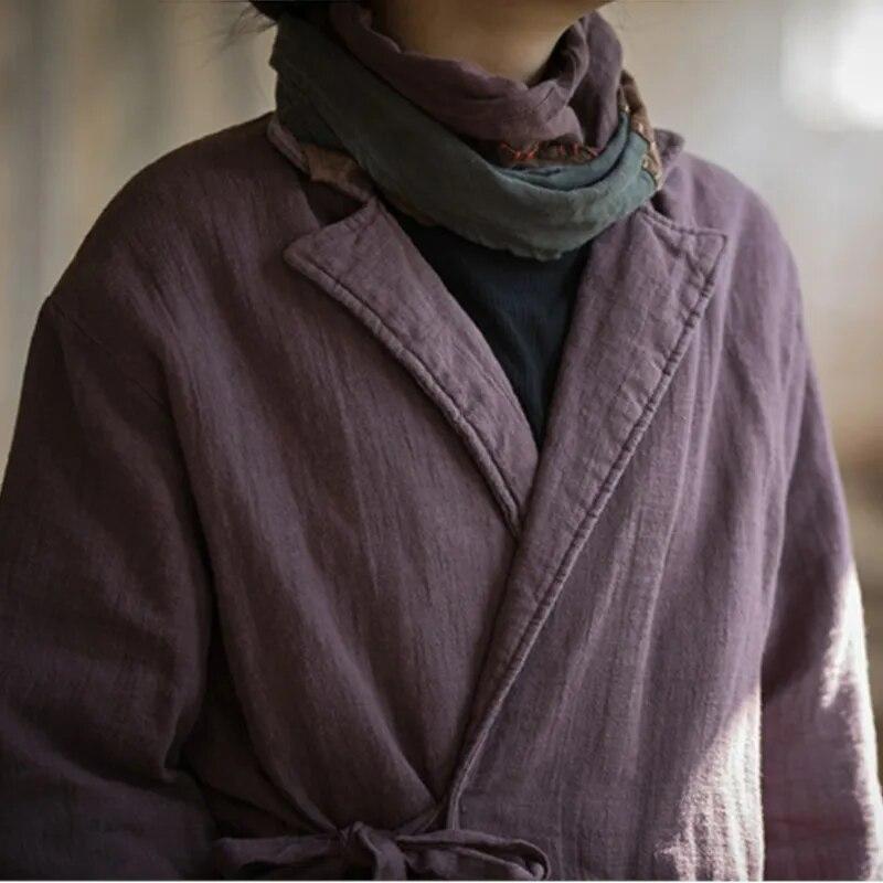 Johnature Женские хлопковые теплые парки в китайском стиле, однотонные повязки, зимние винтажные женские парки