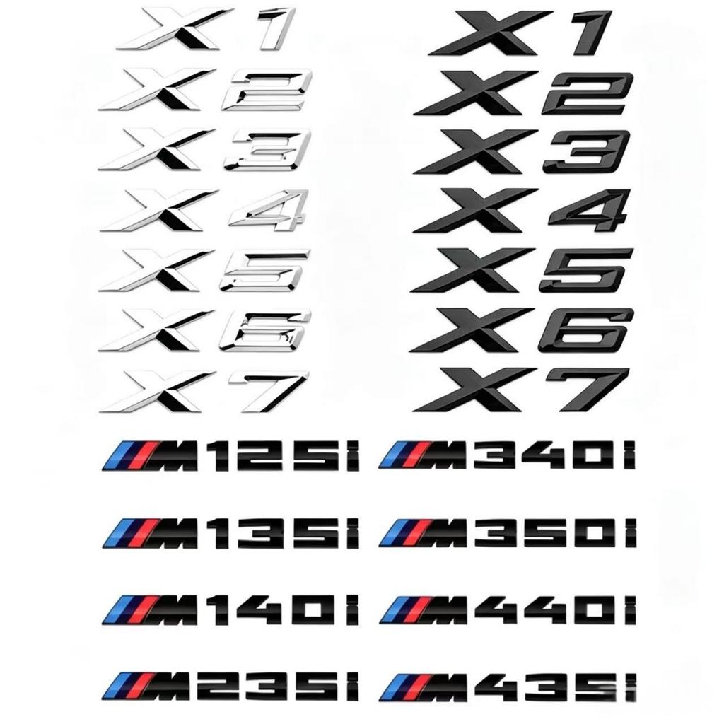AXNX2 Car ABS Rear Trunk Words Letters Logo Badge Emblem Decals Sticker For BMW M35i M40i M40d M50i M50d M60i X5M50d X1 X2 X3 X4 X6