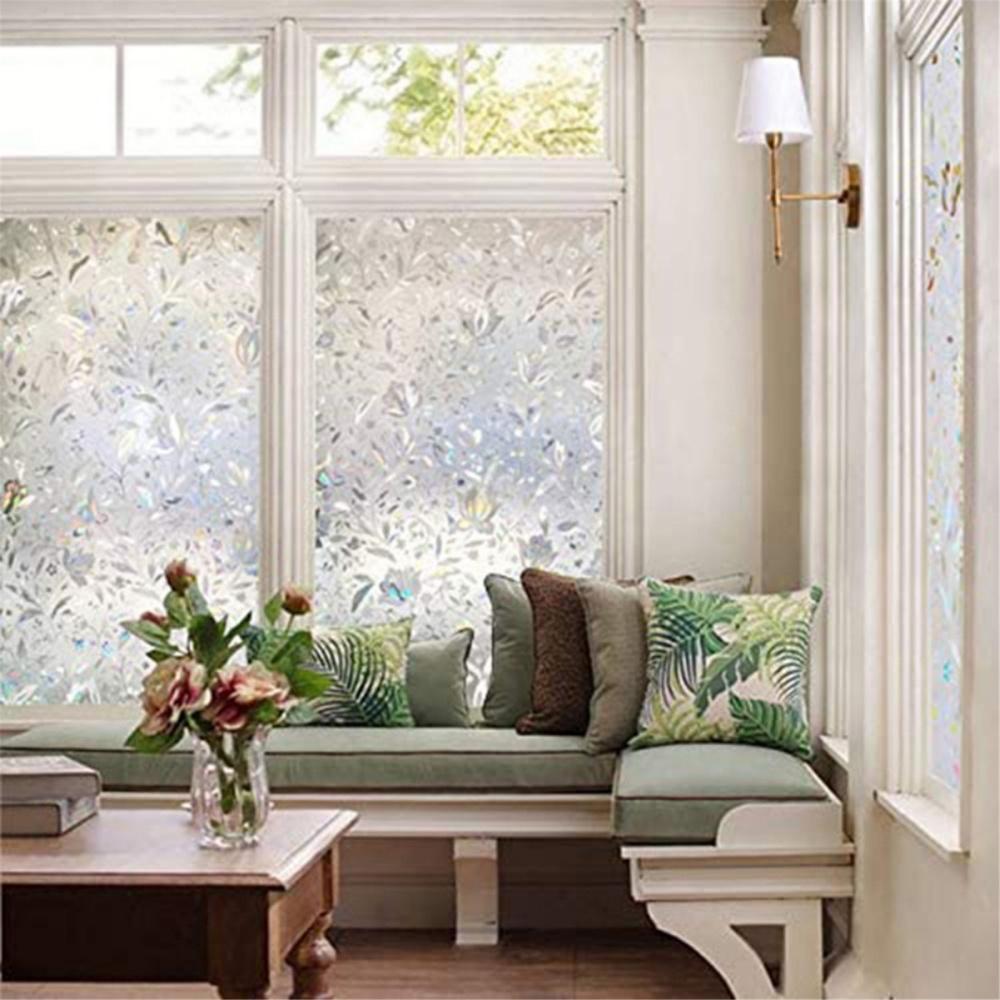 Самоклеящаяся 3D-пленка для защиты окон, декоративная орхидея, стекло, статическая клейкая наклейка на стекло, антиподглядывающая пленка, декор для окон