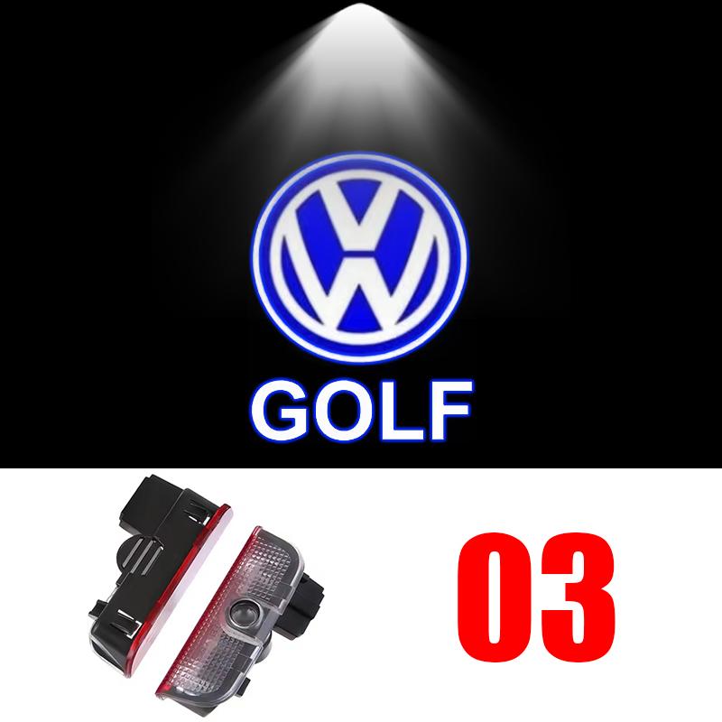 2Pcs LED Car Door Projector Welcome Ghost Shadow Light For VW Touareg Golf 5 6 7 Passat B6 B7 B8 B9 MK6 MK7 R GTI Accessories
