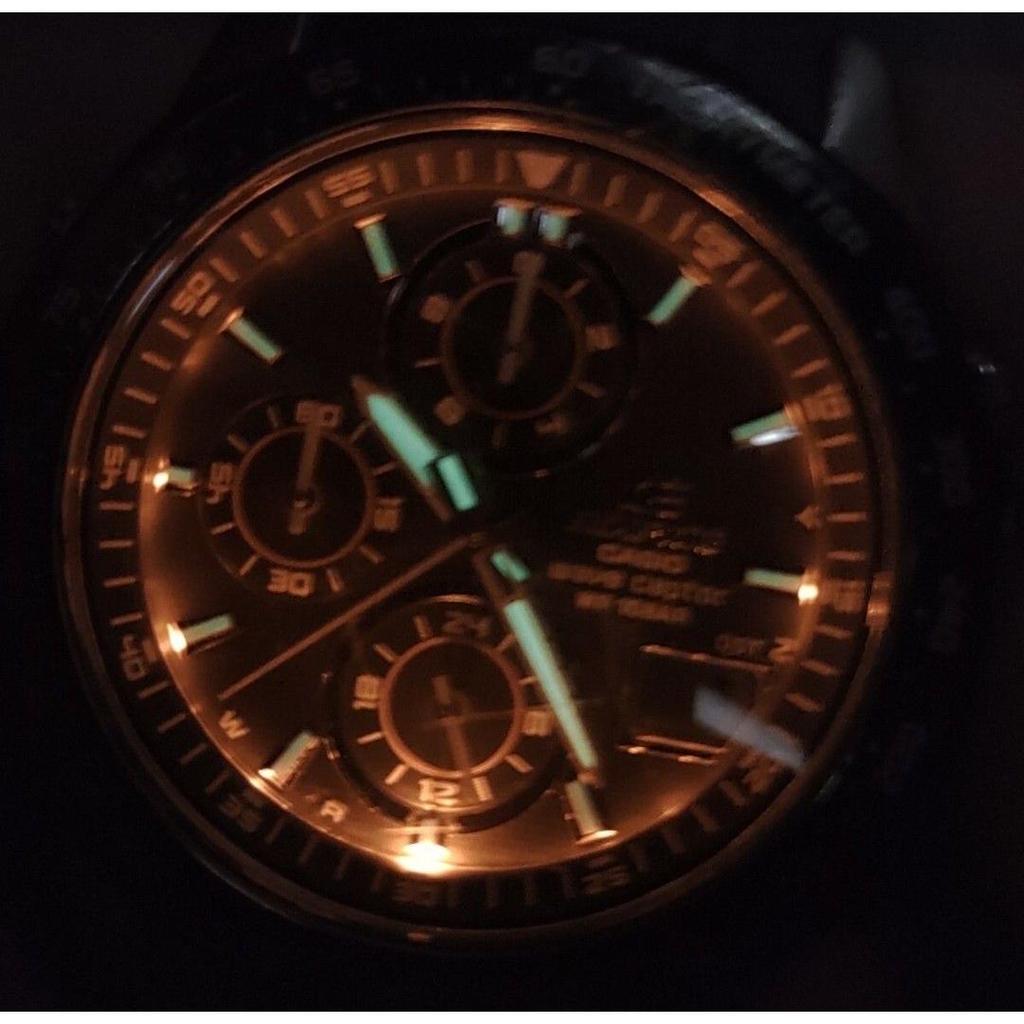 Б/у Мужские радиоуправляемые солнечные часы Casio Edifice Аналогово-цифровые с хронографом из нержавеющей стали