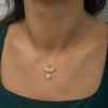 Sterling Silver Magnolia Flower Pigeon Necklace