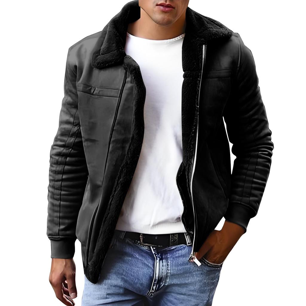 Men's Solid Color Zipper Pocket Hooded Sweatshirt Jacket Cardigan Men's Casual Jacket Cardigan