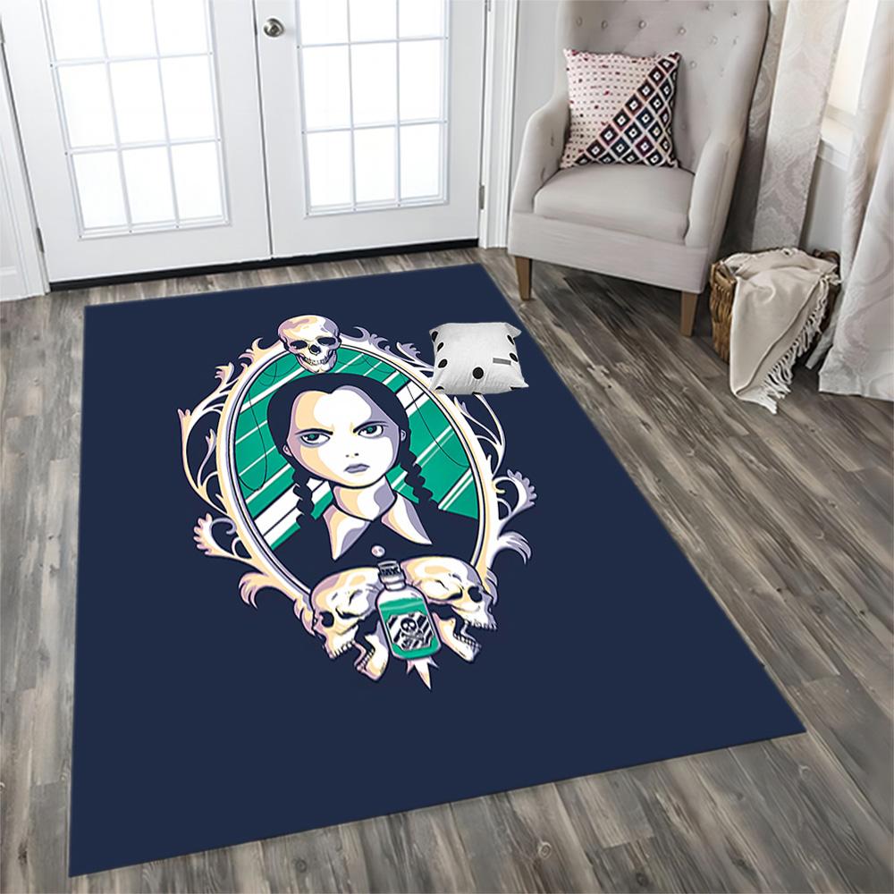 Gothic Spider Web Portrait rug for living rooms, bedrooms, home décor, and as gifts.