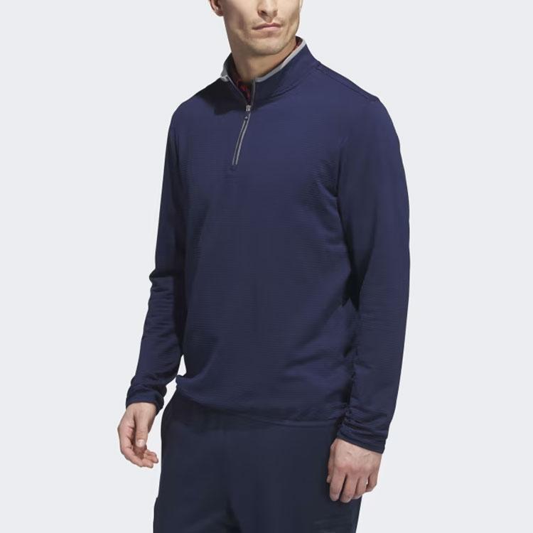 adidas Легкая мужская толстовка Cold.Rdy Quarter-Zip, темно-синяя, HZ3199