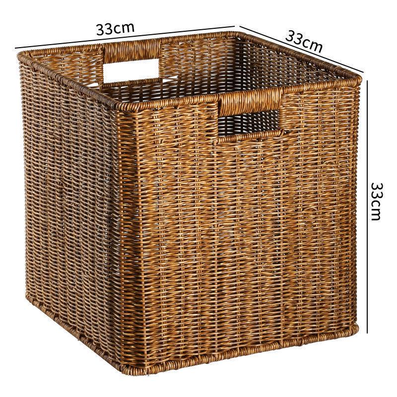 Плетеная коробка для хранения: Универсальная корзина для организации книг, журналов, закусок, игрушек и многого другого в гостиной или кабинете.
