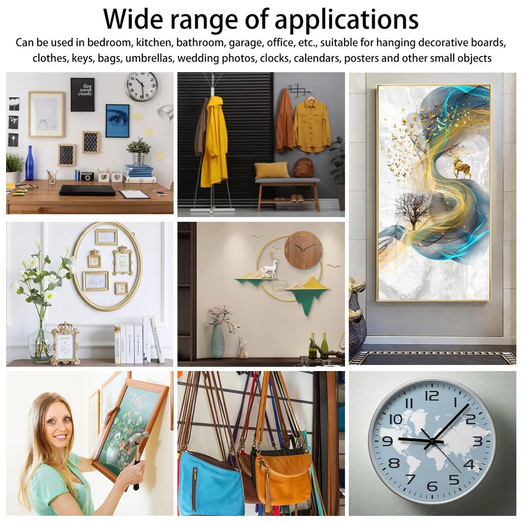 100/260PCS Heavy Duty Picture Hooks Set Hanger Hooks for Drywall Wooden Wall Metal Picture Hanging Kit Saw Tooth Living Room