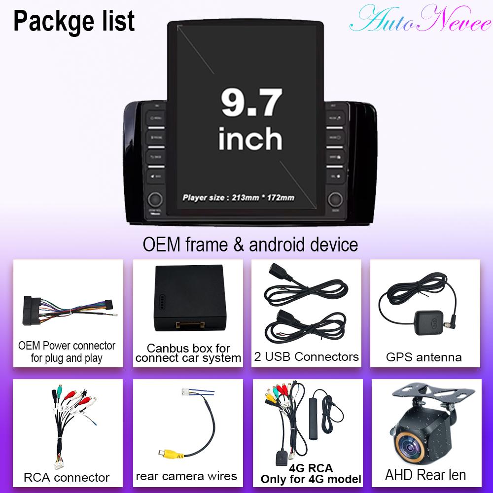 9,7-дюймовый экран Tesla Android 14 автомобильное радио GPS для Mercedes Benz R Class W251 R280 R300 R320 R350 R63 2006-2011 2013