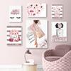 Fashion Woman Poster Pink Flowers Perfume Canvas Painting Wall Art Eyelash Makeup Print Picture Modern Girl Room Home Decoration