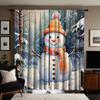 2 шт. HD цифровая белая занавеска классическая снеговик украшение дома стиль украшения гостиная спальня штанга занавес эффект st
