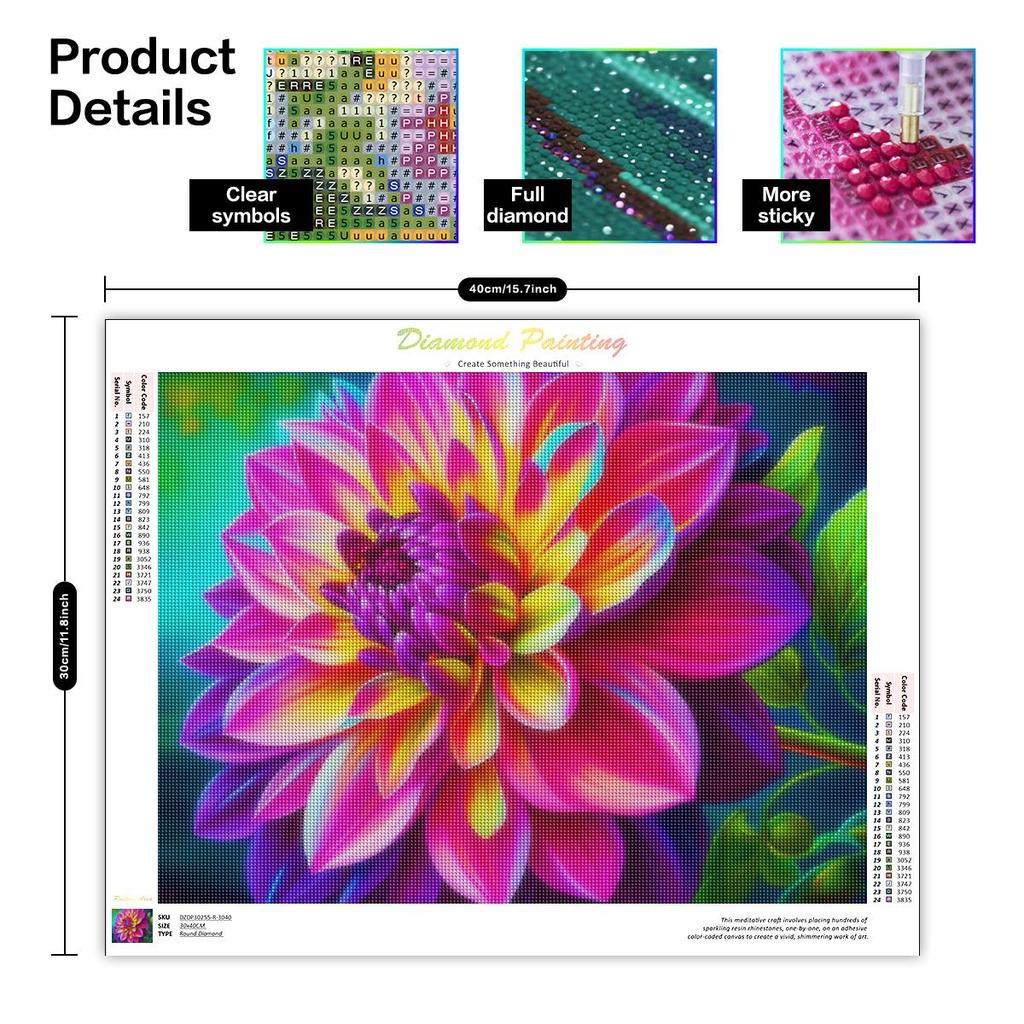 Полный круглый алмаз картина цветок рукоделие для украшения дома мозаика ручной работы подарок «сделай сам» алмазное искусство 30x40 см/12x16 дюймов