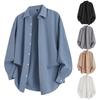 Men's Casual Comfortable Long-Sleeve Shirt Cardigan With Lapel Collar Top