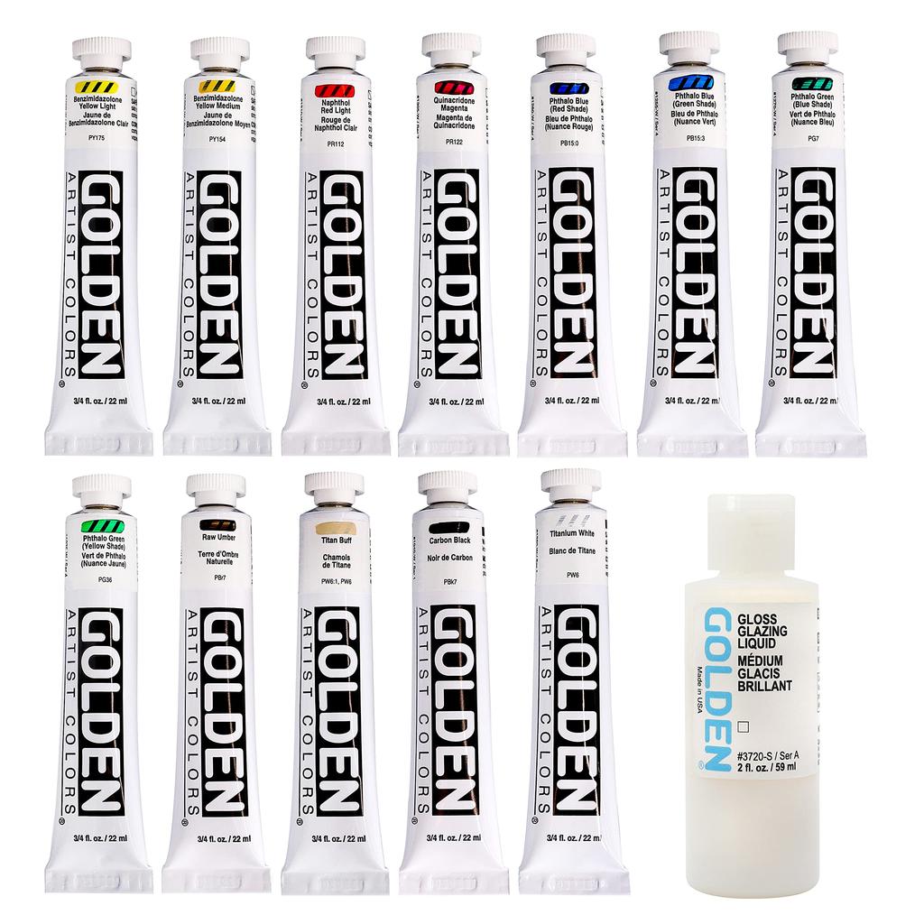 Golden Acrylic Heavy Body 22ml 0924 Mixing 12 Color Set 13100924