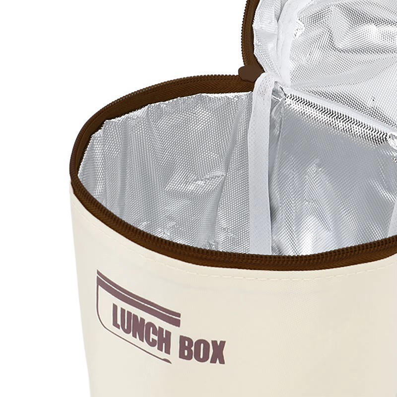 Набор ланч-боксов Портативный Сохраняющий тепло Круглый контейнер с термосумкой Штабелируемая сумка для бенто для офиса, улицы, для ежедневной переноски еды