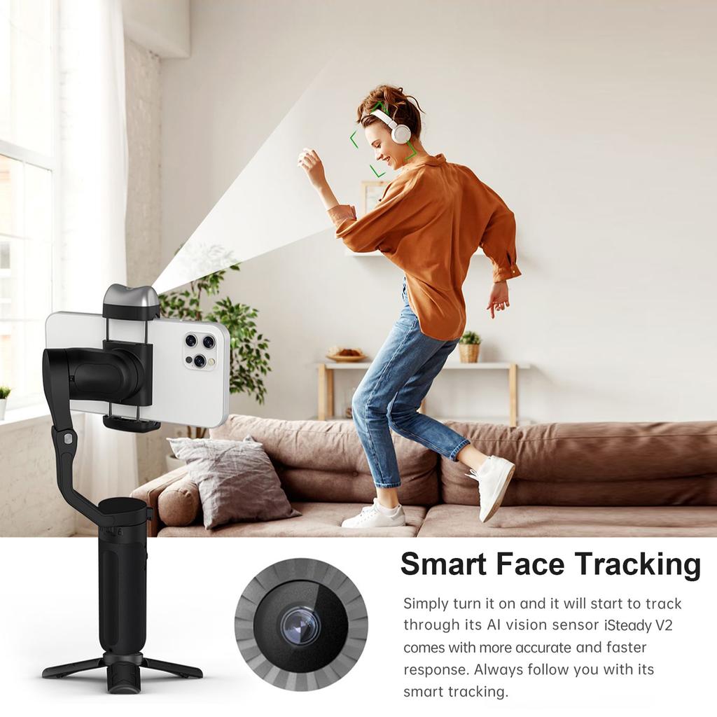 Hohem iSteady V2 3-Axis AI Smart Tracking Palm Gimbal Handheld Smartphone Stabilizer Gesture