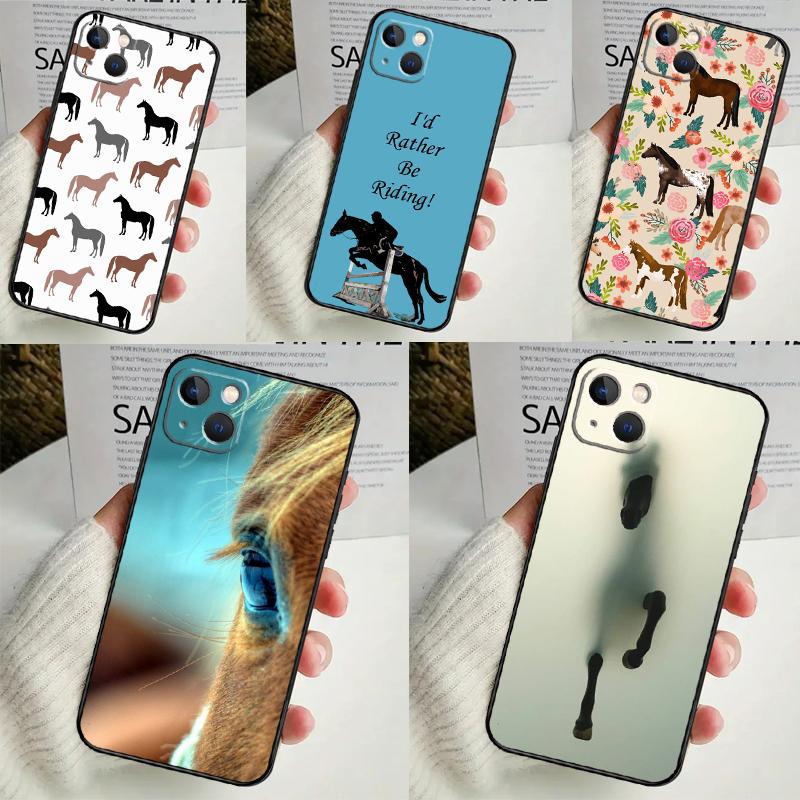 Horse Pony Pattern Phone Case For iPhone 16 15 14 13 12 11 Pro Max Mini X XR XS Max 7 8 Plus Back Cover