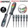 SHEEPROC Word/cross Screwdrivers Neon Bulb Indicator Meter Electric Pen Insulated Electrician Highlight Pocket Tester Pen Tools