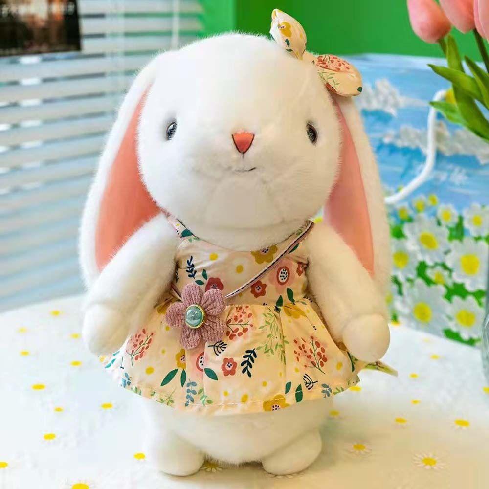 Soft Plush Floral Skirt Long Ears Rabbit Doll Rabbit Plush Toy Bunny Plush Doll Rabbit Stuffed Doll