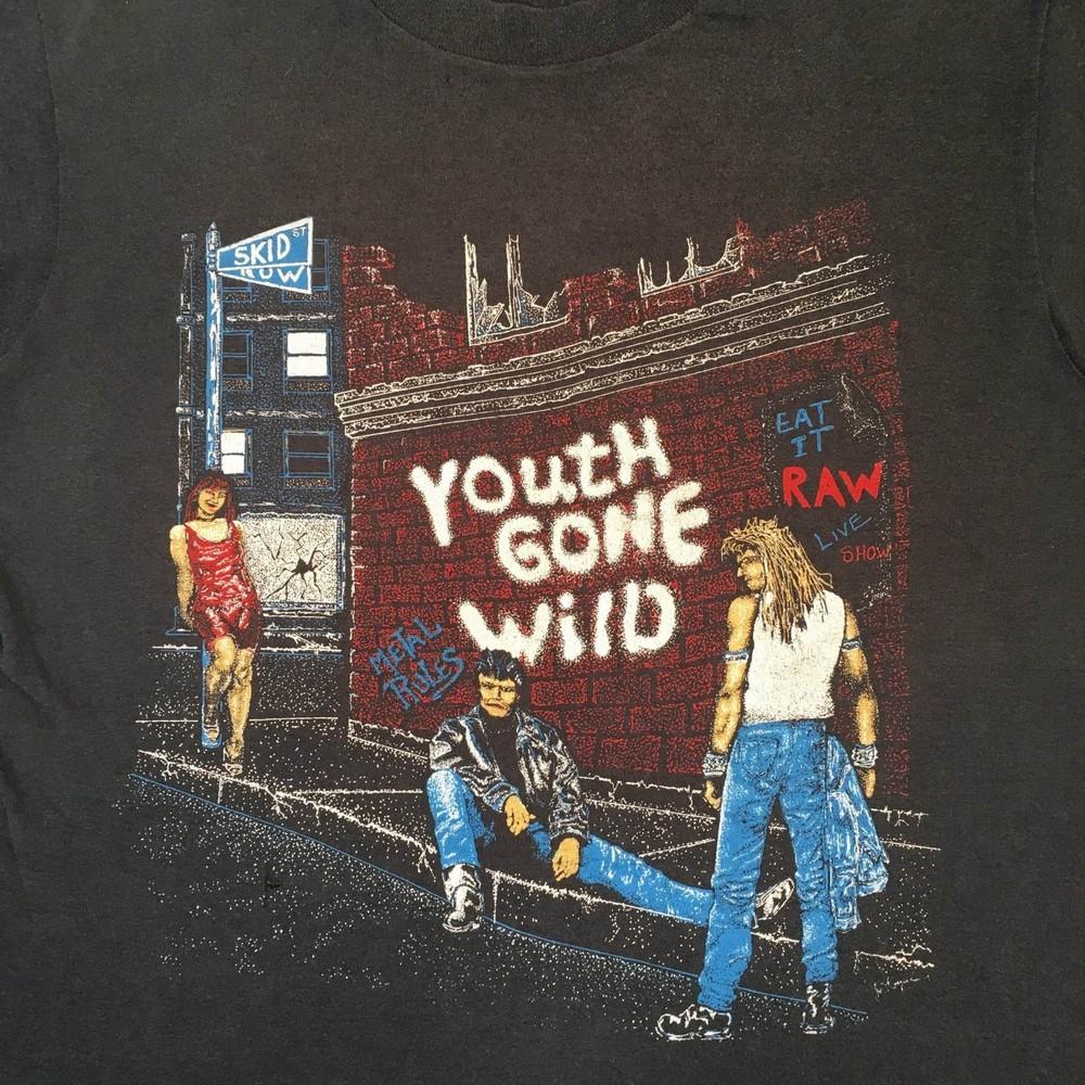 Редкая Горячая Футболка Skid Row Youth Gone Wild Хлопок Черный S-5XL LL762 Унисекс Футболка