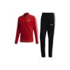 3-Stripes Logo Print Zip Jacket And Straight-Leg Pants Track Suit Men Sportswear Red Black FM6308