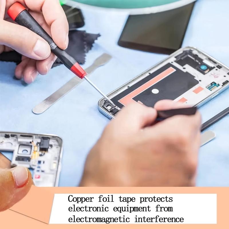 1 рулон самодельной медной фольгированной ленты для экранирования электромагнитных помех односторонняя токопроводящая ремонтная клейкая лента