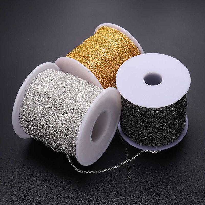 Плоская металлическая О-образная цепочка - тонкое ожерелье-крестик своими руками (1,5/2,0/2,5/3,5 мм)