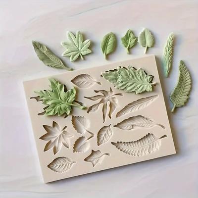 1 шт. 3D силиконовая форма в виде листьев - Универсальное украшение для DIY и инструмент с реалистичным дизайном листьев, аксессуар для художественного и ремесленного творчества