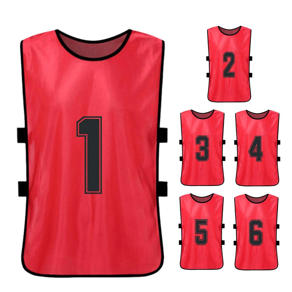 6PCS Kid S Football Pinnies Quick Drying Soccer Jerseys Youth Sports Scrimmage Basketball Team Training Numbered Bibs